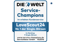 Die Welt Service-Champions: Nr.1 der Singlebörsen